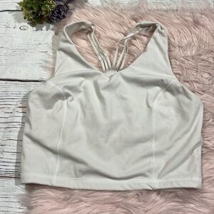 Sweaty Betty White V-neck Strappy Black Crop Sports Top